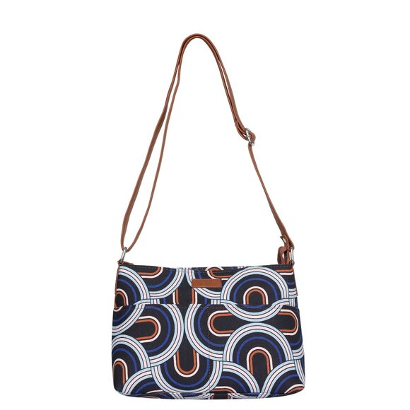 Women’s Handcrafted Crossbody Sling Bag, Abstract Printed Fabric Shoulder Purse - Picture 1 of 10